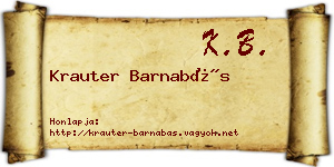 Krauter Barnabás névjegykártya